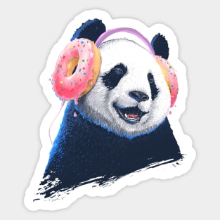 Panda in headphones Sticker